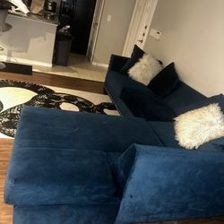 Blue Sectional Includes Pillows 