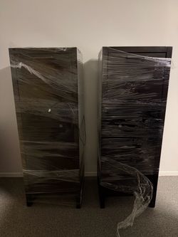 Pair (2) of Casana Dark Espresso Pier Towers / Bookcase Nightstands