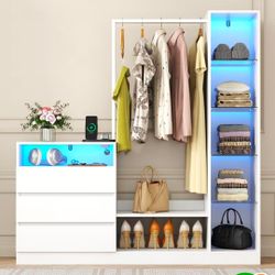 Closet system with dresser and shelves
