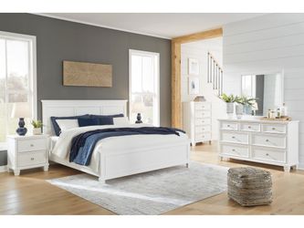 Fortman White King Panel 5-Piece Bedroom Set w/ 2 Nightstands (Online Special Price)