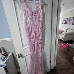 Size 8 Pink Formal Dress 