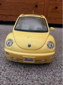 Vintage 2000s Barbie Volkswagen New Beetle VW Bug Car Yellow Mattel