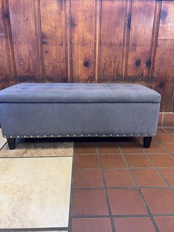 Grey Storage Bench With Revit 40 Inch Long