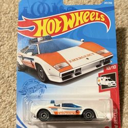 2021 Hot Wheels HW Rescue Series Lamborghini Countach Police Car Treasure Hunt