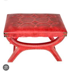 Vintage Leather Foot Stool 