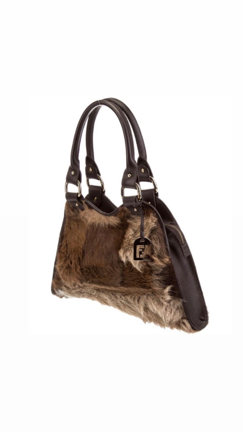 Authentic Fendi Fur Trapezio Bag