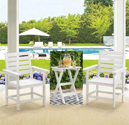 3 pieces - White HDPS HDPS chair and table
