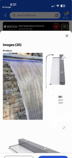 24*3.15*8.07 Acrylic Garden 7 Colors Multi-Color LED Light Outdoor Pool Fountain Waterfall Spillway