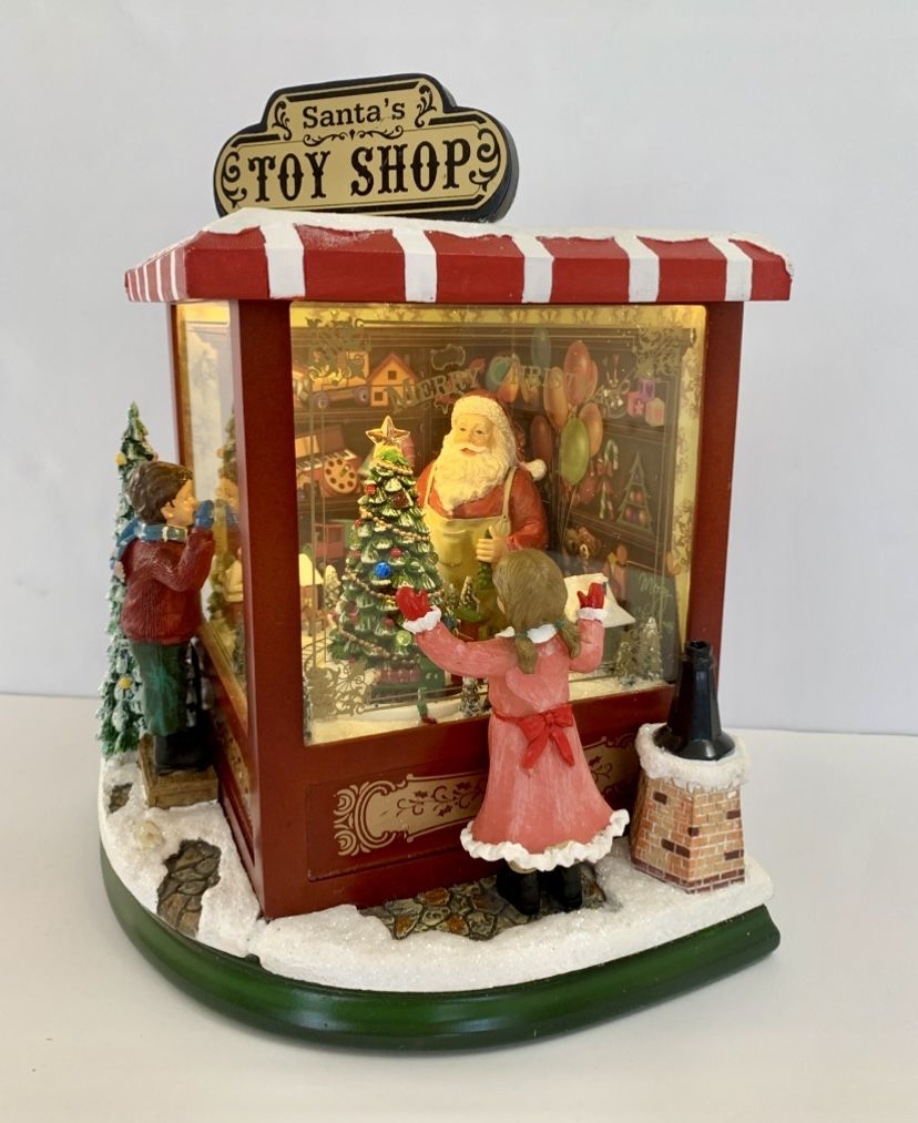 Santa’s Toy Shop Animated Light Up Music Box - Christmas 