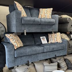 Blue sofa set