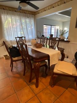 Dining table and chairs