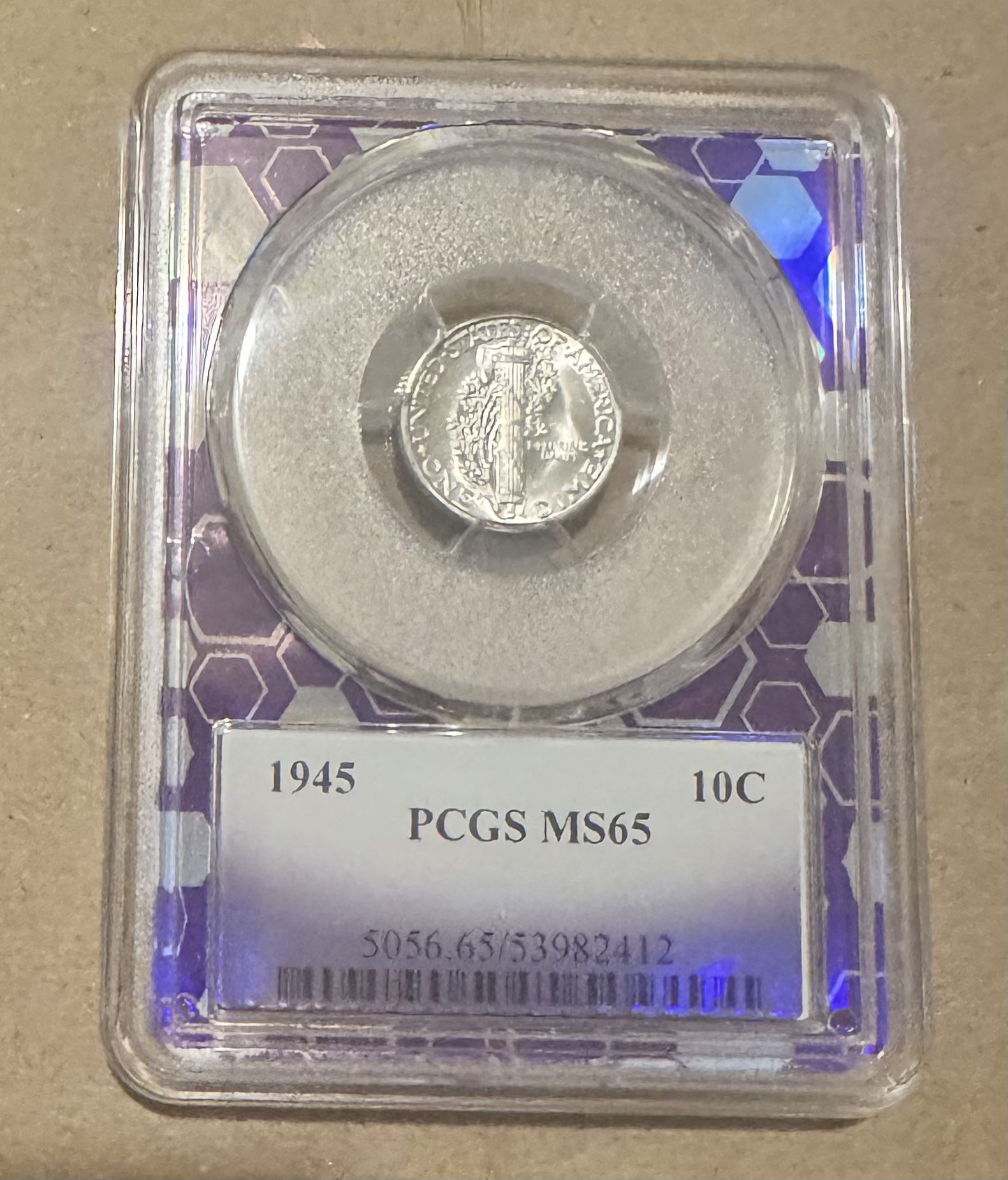 Graded Silver Dime With Trader Bea Core