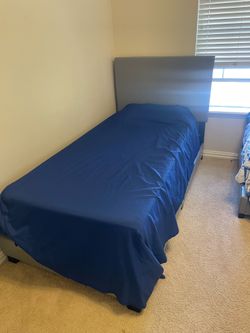 Twin size bed with mattress