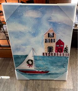 Beautiful costal themed Christmas print