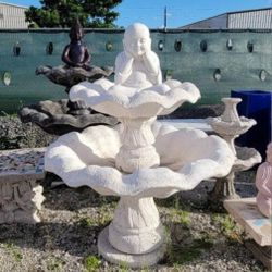 Concrete Buddha Fountain or Planter Pot / Cement Backyard Garden Outdoor Fountains
