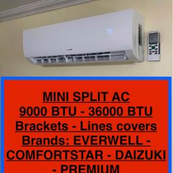 Mini Split AC 9000 BTU - 36000 BTU (Air Conditioner) Brand New 