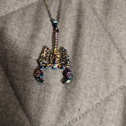 Stainless Steel Multicolored Necklace And Pendant Set 