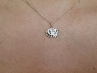 Sterling silver cat pendant