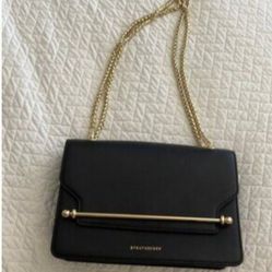 Strathberry Black Leather Shoulder Bag - East West Mini NWOT
