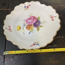 Royal Adderley England Vintage Bone China Floral Trinket Dish Collectible Plate