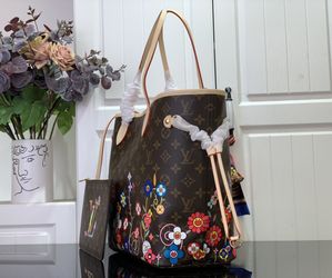 NEVERFULL Medium Handbag, Monogram/Sunflower