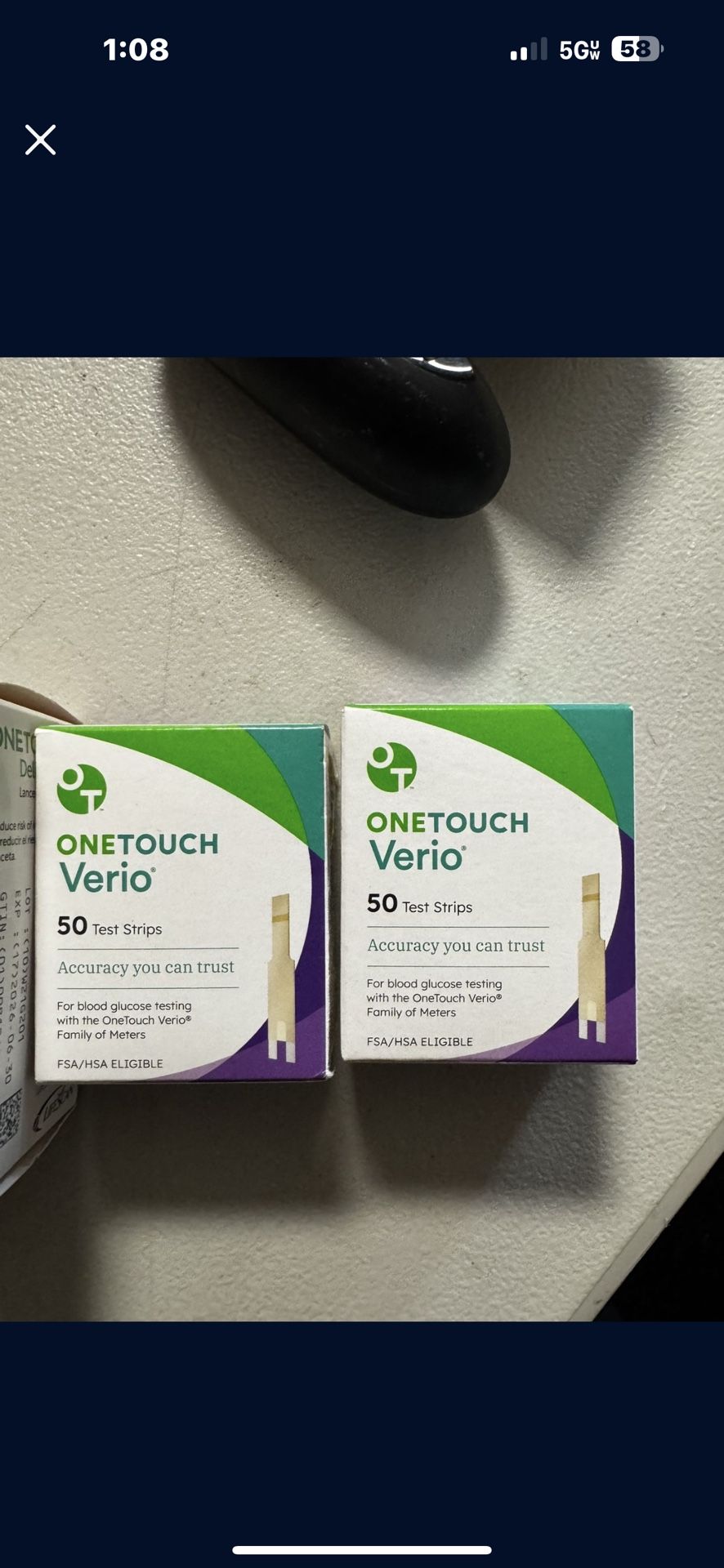 One Touch Verio Test Strip