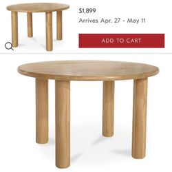Free Delivery—NEW IN-BOX West Elm Dining Table, FSC®-Certified Natural Oak Wood (Retail $1,899+tax)