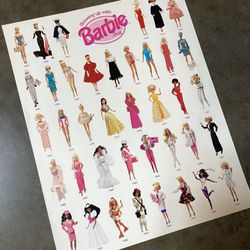Vintage Growing Up With Barbie Poster 1997