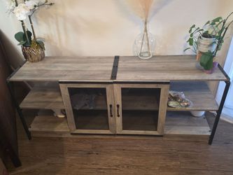 IDEALHOUSE 63" Industrial Farmhouse TV Stand / Media Console - Rustic Grey