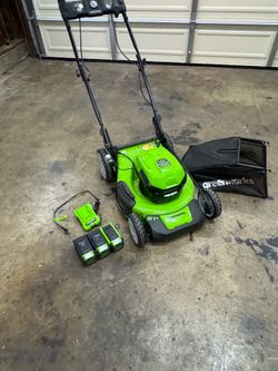 Green works 21 in mower and weedeater $350 OBO