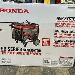 Honda 6500-Watt Single Fuel Portable Generator EB6500X1AN NEW IN BOX W/RECEIPT 