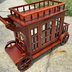 1970s Vintage Stagecoach Bar Cart