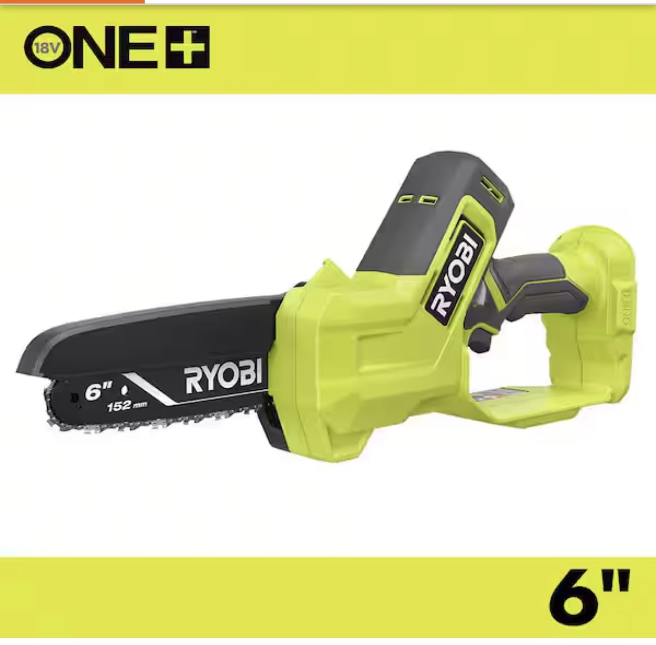 RYOBI ONE+ 18V 6 in. Cordless Battery Compact Pruning Mini Chainsaw (Tool Only