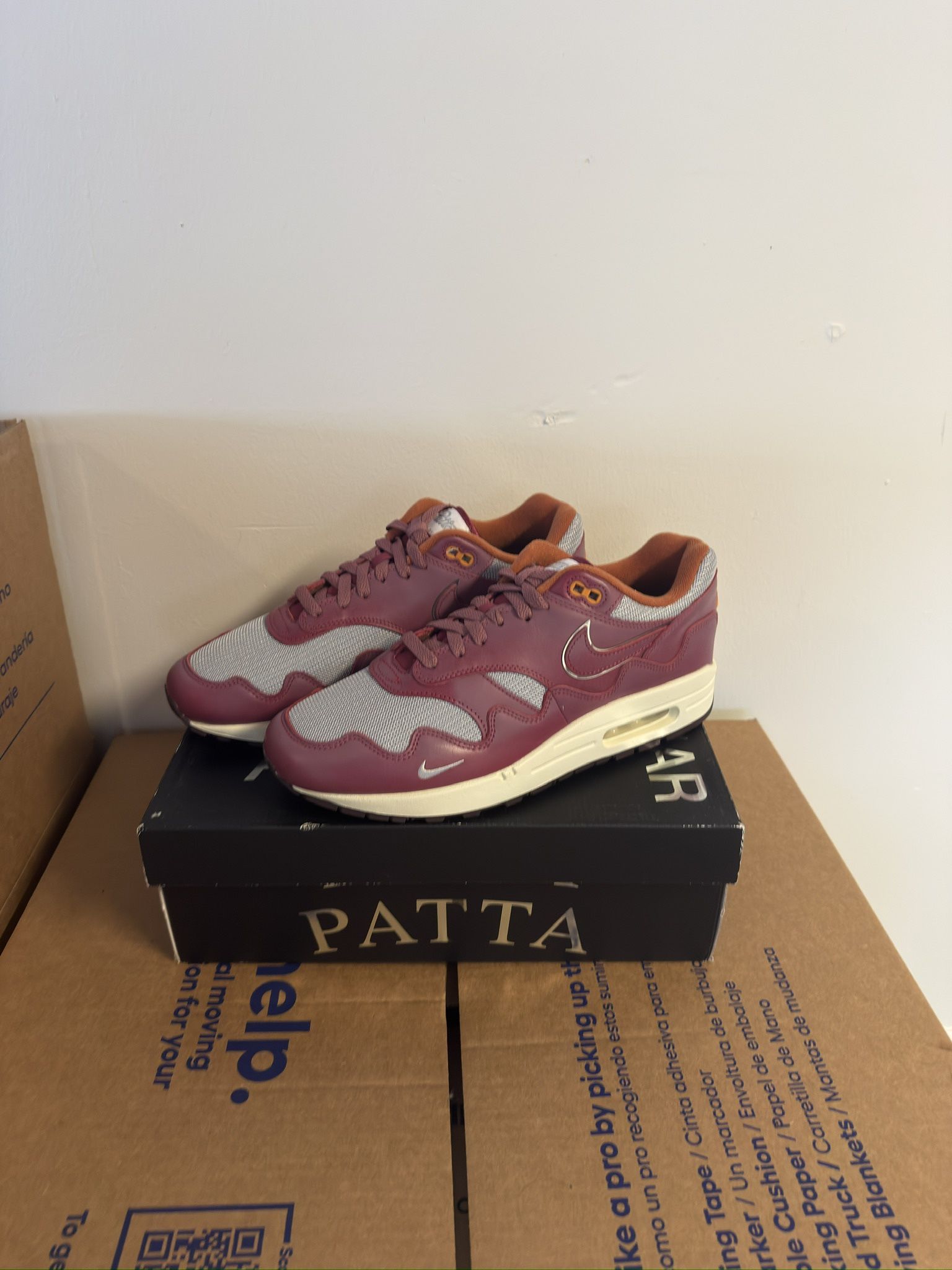 Nike Air Max 1 Patta Waves Rush Maroon Size 11
