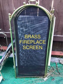 Brass Three-Panel Fireplace Screen first $55 cash