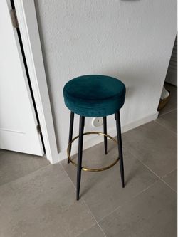 Set of 2 Modern Velvet Bar Stools
