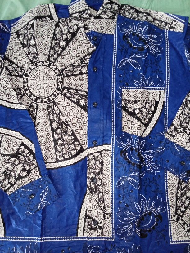 Blue Bandana Button Up Shirt