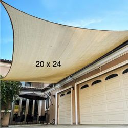 20 x 24 Sun Shade Rectangular Sun Sail Sun Screen- Beige 20x24