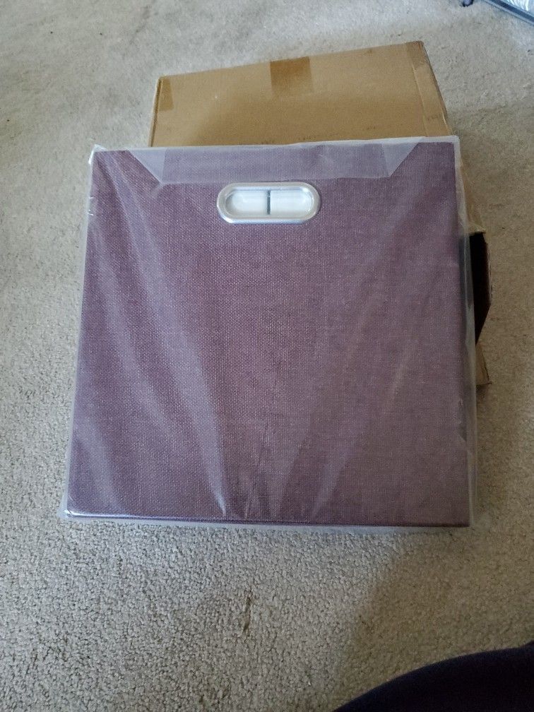 2 Brown Cube Storage Containers 1ft New 