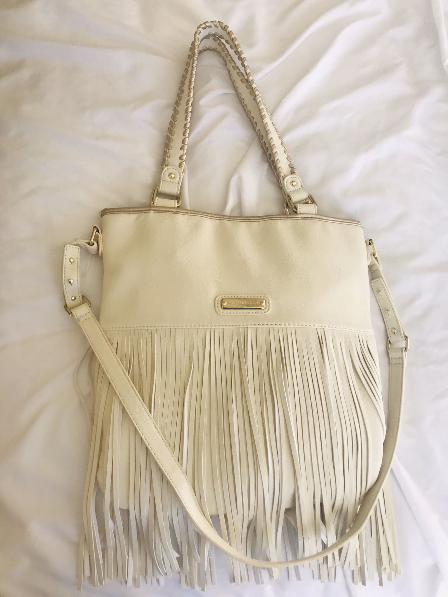 Steve Madden Cream Fringe Leather Bag- BRAND NEW