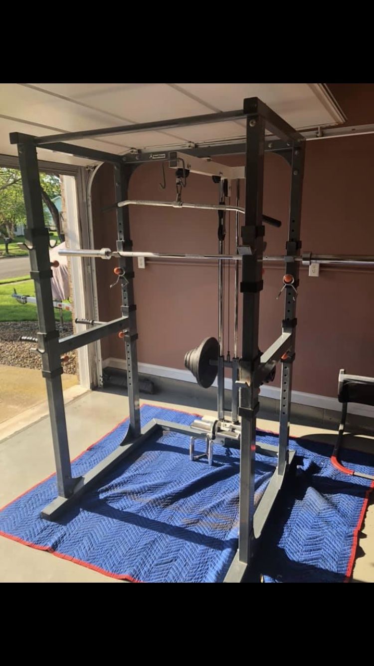 Keys fitness hoist bench 300lb high end squat rack bench weight set