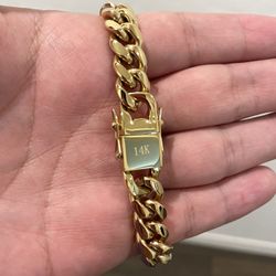 14K Gold Miami Cuban Link Bracelet New