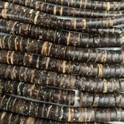 Big Lot of Chocolate Heishi Coconut Shell Beads - 23+ Strands (thousands of beads) New 