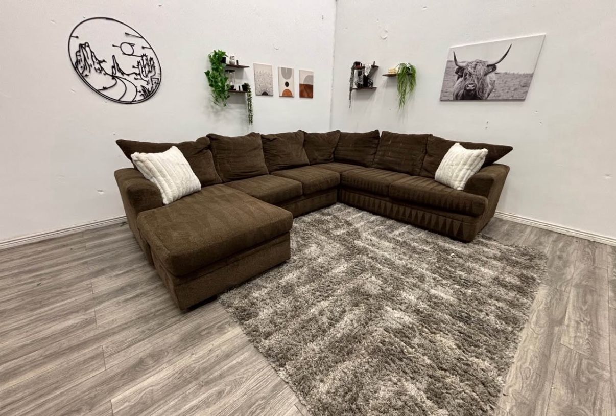 Brown Sectional Couch - Free Delivery