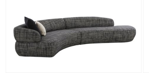 Sectional Sofa Curved Design in Dark Grey Fabric (V23044) $1949 FREE LOCAL DELIVERY  SE HABLA ESPAÑOL