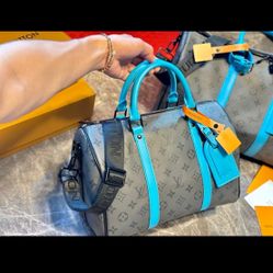 Louis Vuitton Tote – Turquoise, Gray & Black