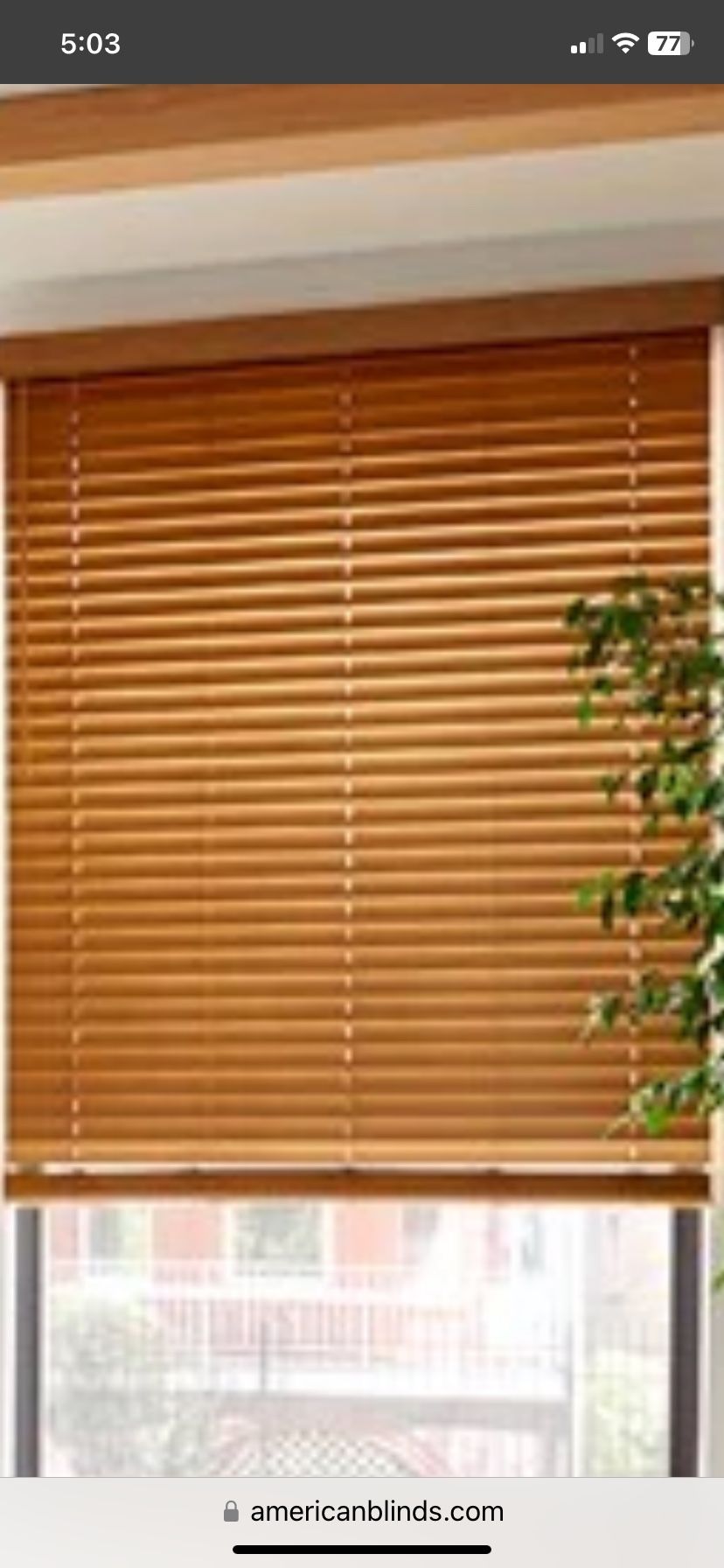basswood mtm blind pecan 45” X 60”