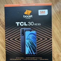 Brand New Unopened TCL30 XE 5G 6.5” Boost Mobile Locked Phone