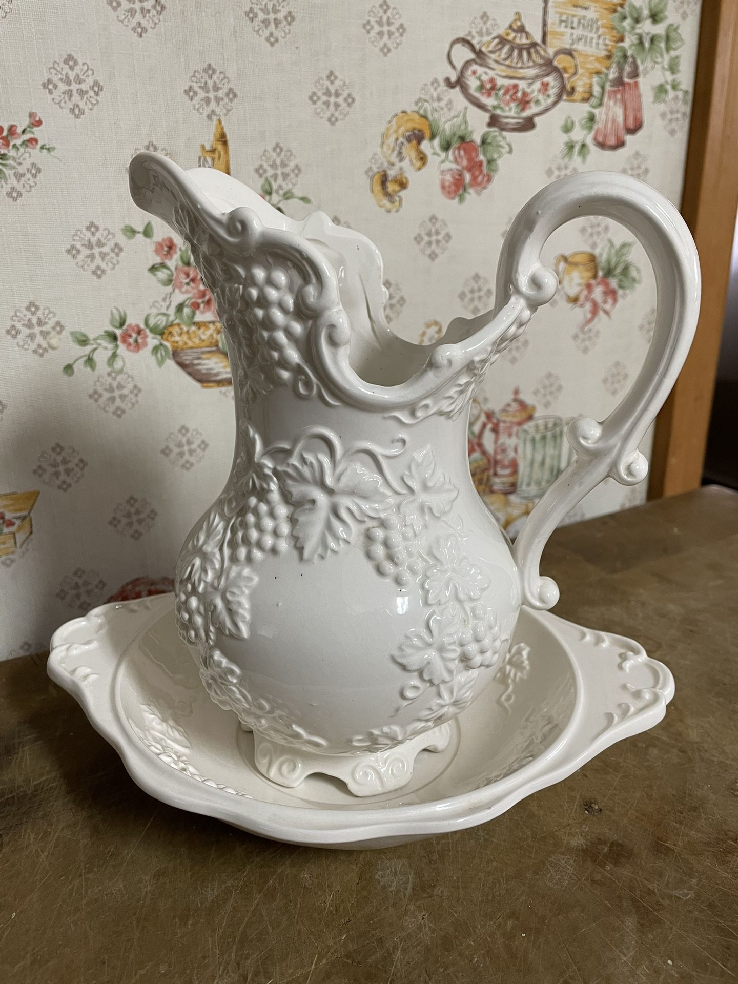 Vintage Pitcher And Dish