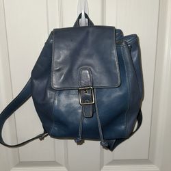 Coach Legacy Soft Blue Leather Drawstring Backpack **LIKE NEW**